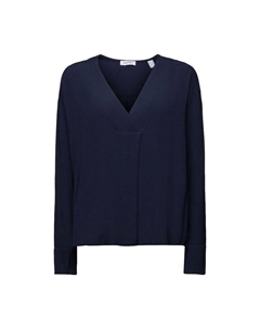 Блузка с длинными рукавами, синий Esprit