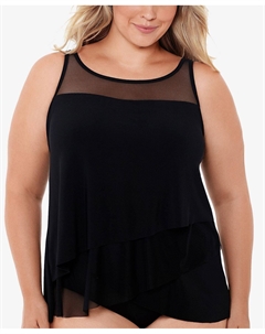 Топ mirage tankini больших размеров, черный Miraclesuit