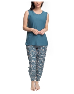 Комплект для сна из 2 предметов Cloud Knit и джоггеров больших размеров, синий Muk luks