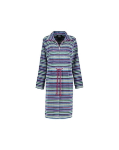 Халат на молнии с полосками на поясе-туннеле 6218 многоцветный - 12, цвет bunt Cawo