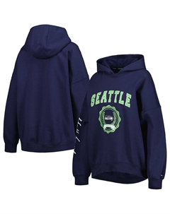 Женский темно-синий пуловер с капюшоном Seattle Seahawks Becca с заниженными плечами, темно-синий Tommy hilfiger