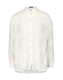 Рубашка блузка цветочная вышивка, белый Zero