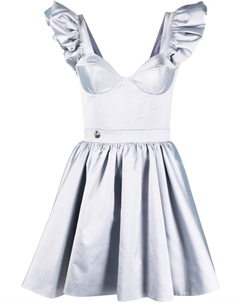 Шелковое платье мини с оборками, фиолетовый Philipp plein