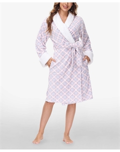 Женский плюшевый халат с принтом Ink+ivy