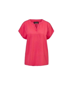 Короткий размер: блузка с вырезом-туникой, розовый Goldner