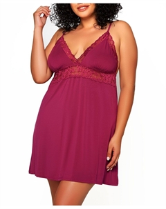 Сорочка из модала Josie больших размеров с элегантным кружевным бельем в тон Icollection