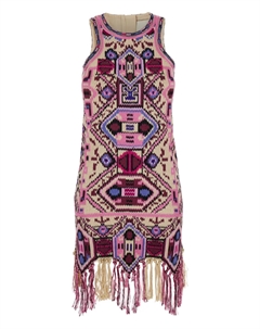 Платье с вышитой бахромой, розовый Isabel marant
