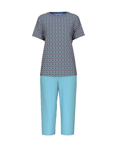 Пижама-Капри Spring Nights дышащий хлопок, голубой Calida