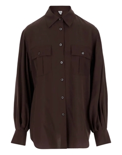 Рубашка из шелкового крепдешина, коричневый Aspesi