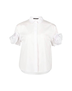 Рубашка блузка ткань цветы, белый Zero