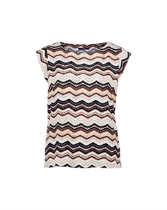 Блузка с зигзагообразным узором, черный Zero