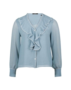 Блузка-Рубашка с кантом и оборками, цвет 8486 citadel Zero