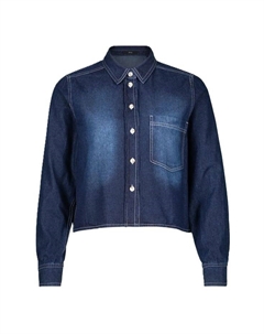 Джинсовая рубашка блузка воротник, синий Zero