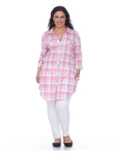 Эластичная клетчатая туника plus piper, мульти White mark