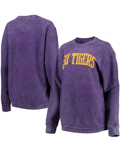 Женский фиолетовый свитшот LSU Tigers с удобным шнурком в винтажном стиле, базовый пуловер с аркой Pressbox