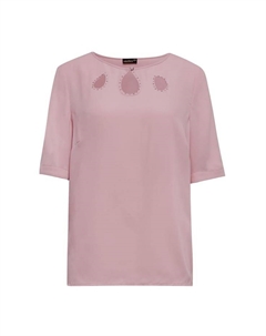 Короткий размер: женственная блузка с интересным вырезом., розовый Goldner