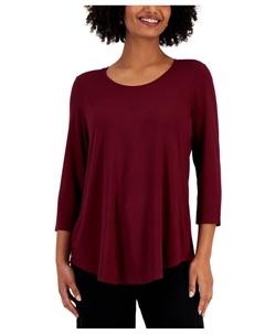 Однотонный топ-туника с рукавом 3/4 Jm collection