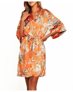 Женский дневной и ночной халат Bella с цветочным принтом и рукавами Icollection