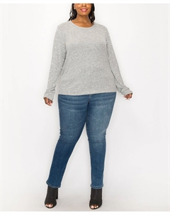 Пуловер больших размеров с длинными рукавами и искусственным жемчугом Coin 1804