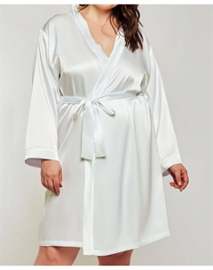 Атласный халат marina lux, белый Icollection