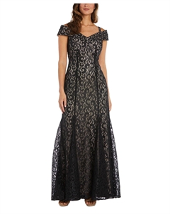 Кружевное платье с открытыми плечами, мульти R&m richards