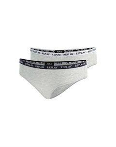 Трусы 2 шт. в упаковке - трусы с логотипом на поясе хлопковая смесь, серый Replay