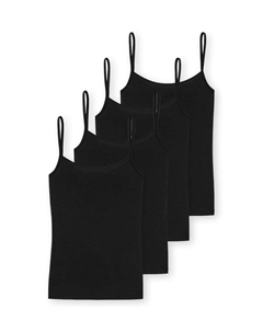 Спагетти топ 4 шт. в упаковке модал основные вещи, черный Schiesser