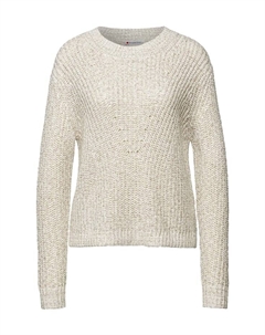 Ребристая отделка свитера, бежевый Street one