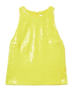 Топ с пайетками, желтый Msgm