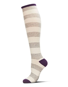 Женские носки до колена из смеси кашемира в тонкую полоску Memoi