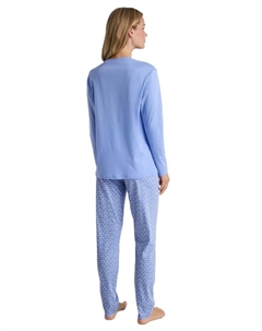 Пижама Daylight Dreams с воротником-хреном из хлопка, синий Calida