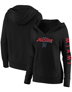 Черный пуловер с капюшоном размера плюс Miami Marlins Core High Class Crossover, черный Fanatics