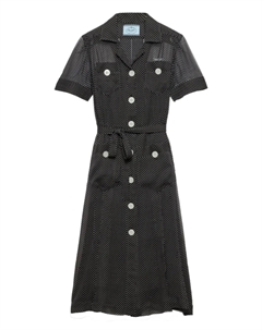 Платье-рубашка в горох, черный Prada