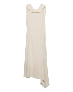 Платье асимметричного кроя, нейтральный Prada