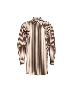 Рубашка Striped Poplin Shirt 'Avorio/Cacao', разноцветный Miu miu