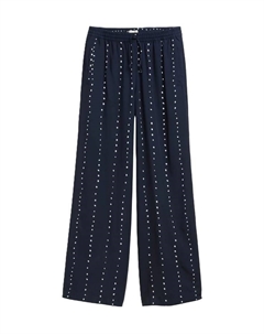 Брюки из ткани с завязками длиной до щиколотки, синий Tom tailor