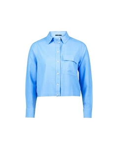 Льняная блузка, синий Zero