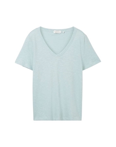 Футболка из органического хлопка с v-образным вырезом, зеленый Tom tailor