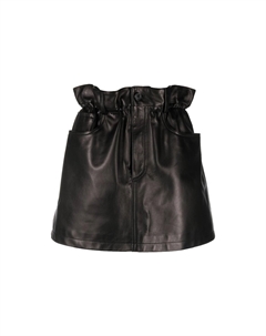 Кожаная юбка женская черная Miu miu