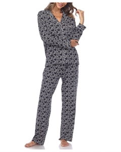 Женский пижамный комплект из 2 предметов с длинным рукавом и сердечным принтом, мульти White mark