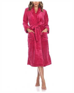 Уютная домашняя одежда больших размеров халат с поясом White mark