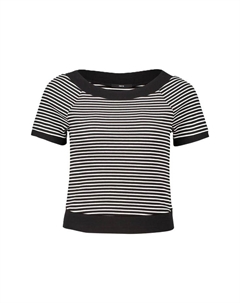 Рубашка с коротким рукавом и вырезом-лодочкой, черный Zero