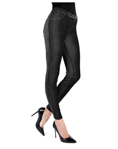 Женские леггинсы из тонкого эластичного вельвета в рубчик, черный Memoi