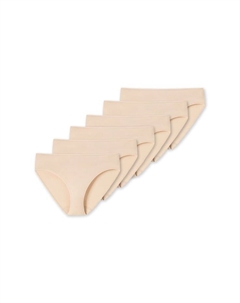 Комплект из 6 трусов - джазовые брюки из хлопка базовые эластичные, цвет nude Schiesser