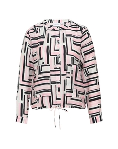 Блузка-Рубашка с воротником-стойкой и накладными карманами, розовый Comma casual identity