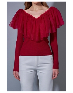 Женский комбинированный сетчатый топ со складками и рюшами Endless rose