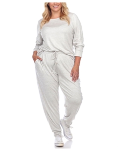 Комплект для отдыха больших размеров, 2 предмета, серый White mark