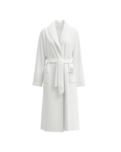 Махровый халат с воротником-шалью 120 см уютный душ, белый Calida