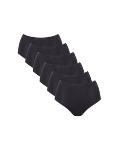 Трусы с высокой талией упаковка из 6 шт. - повседневные хлопковые трусы с высокой талией 6 шт. эластичный хлопок, черный Sloggi