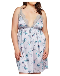 Женская кружевная и атласная сорочка с принтом «Колибри», нижнее белье Icollection